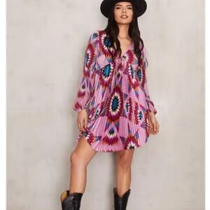 Vibrant Pink Patterned Dress